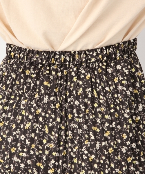 GLOBAL WORK（グローバルワーク）の「フラワーサテンプリーツスカート