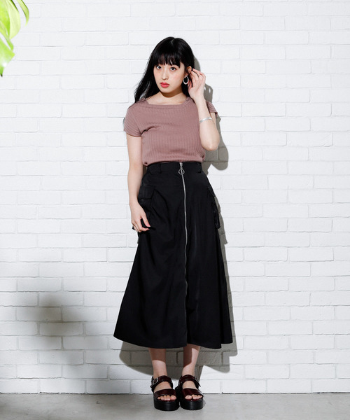 WEGO（ウィゴー）の「DISPARK/BIGポケットボリュームスカート（スカート・レディース・ブラック/ベージュ/オレンジ・FREE）」の6枚目の写真