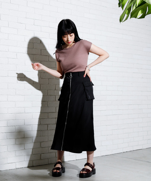 WEGO（ウィゴー）の「DISPARK/BIGポケットボリュームスカート（スカート・レディース・ブラック/ベージュ/オレンジ・FREE）」の10枚目の写真