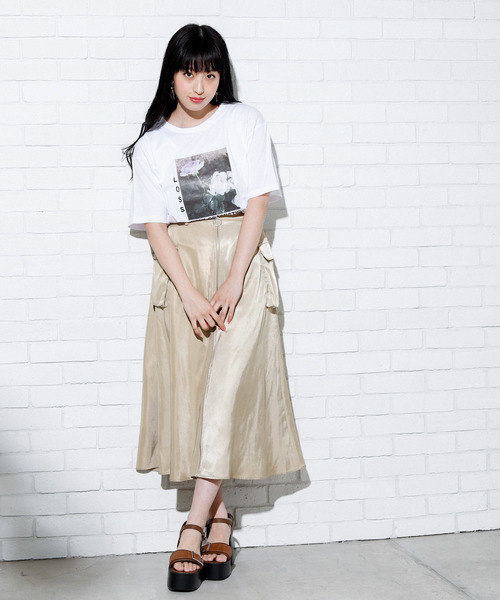 WEGO（ウィゴー）の「DISPARK/BIGポケットボリュームスカート（スカート・レディース・ブラック/ベージュ/オレンジ・FREE）」の8枚目の写真