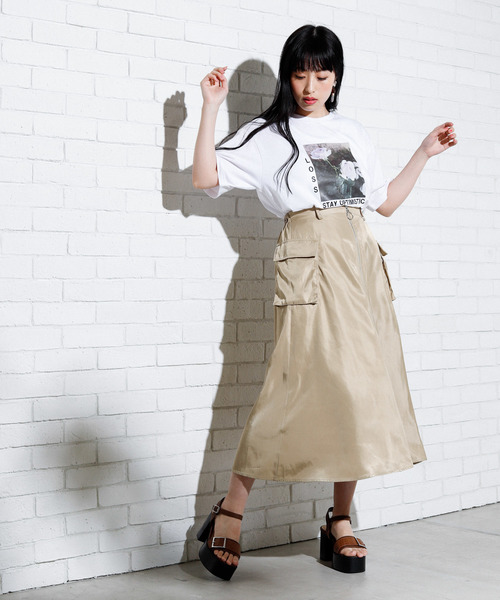 WEGO（ウィゴー）の「DISPARK/BIGポケットボリュームスカート（スカート・レディース・ブラック/ベージュ/オレンジ・FREE）」の12枚目の写真