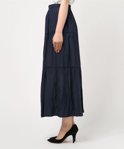 TRUDEA（トルディア）の「ティアードロングスカート（スカート・レディース・ベージュ/ネイビー/ブラウン/ピンク/ラベンダー・MEDIUM）」の6枚目の写真