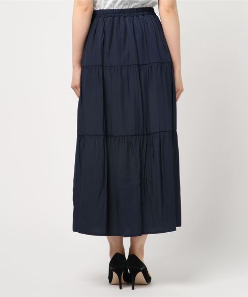 TRUDEA（トルディア）の「ティアードロングスカート（スカート・レディース・ベージュ/ネイビー/ブラウン/ピンク/ラベンダー・MEDIUM）」の7枚目の写真