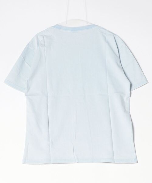 PARKS TOKYO SELECT（パークストウキョウセレクト）の「【BS】天竺 ストーンウォッシュ加工 プリント 半袖カットソー（Tシャツ/カットソー・メンズ・ホワイト/ブラック/サックスブルー/ライトピンク・LARGE/MEDIUM）」の5枚目の写真