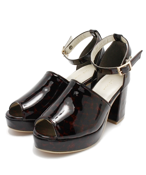 WHO'S WHO gallery（フーズフーギャラリー）の「エナメルサンダル（サンダル・レディース・ダークブラウン/ブルー・MEDIUM/SMALL/LARGE）」の2枚目の写真