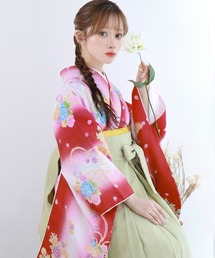 KYOETSU（キョウエツ）の「レディース 華やかAB 4点セット( 着物 + 袴 + 襦袢 + 袴下帯 )（着物）」