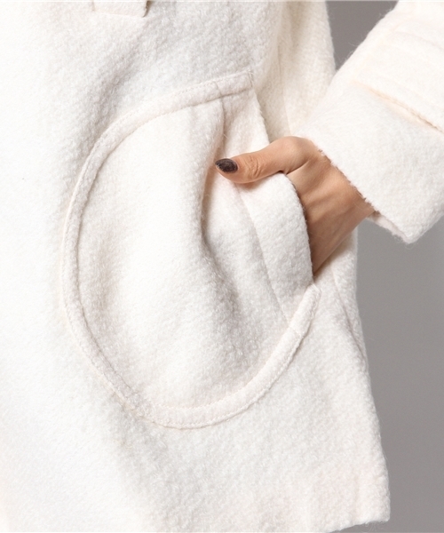 Heather（ヘザー）の「BIGフードダッフルコート 547128（ダッフルコート・レディース・ホワイト×ブラック/ベージュ系その他/アイボリー・SMALL/MEDIUM）」の13枚目の写真