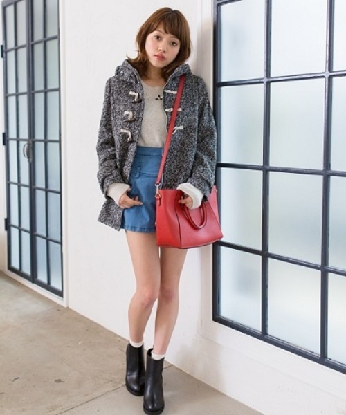 Heather（ヘザー）の「BIGフードダッフルコート 547128（ダッフルコート・レディース・ホワイト×ブラック/ベージュ系その他/アイボリー・SMALL/MEDIUM）」の10枚目の写真