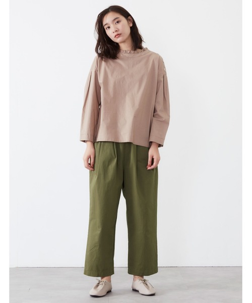 POU DOU DOU(プードゥドゥ)の「プラバックルベルトタックパンツ(その他パンツ・レディース・キナリ/イエロー/カーキ/インディゴブルー・3)」の5枚目の写真