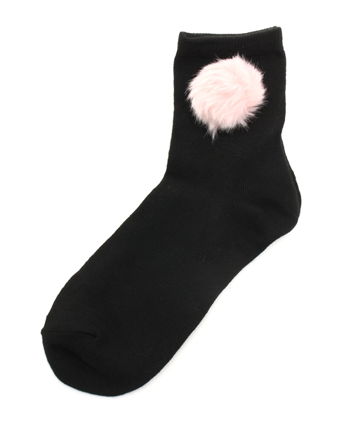 WEGO（ウィゴー）の「WEGO/ポンポン付きソックス（ソックス/靴下・レディース・サックスブルー/パープル/ピンク/ホワイト・FREE）」の4枚目の写真