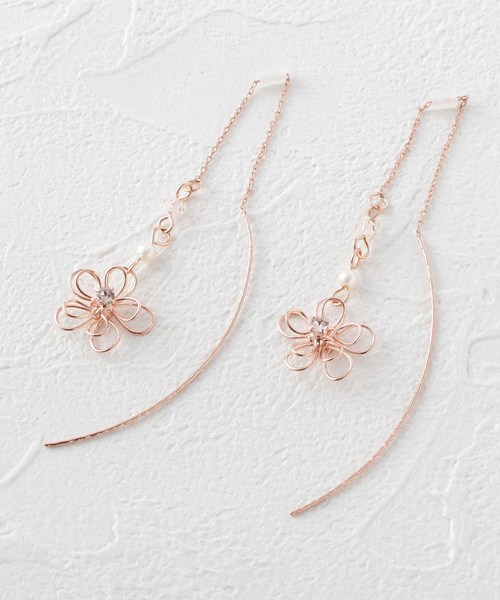 ワイヤー花アメリカンピアス ピアス 両耳用 Its Demo イッツデモ のファッション アクセサリー セール