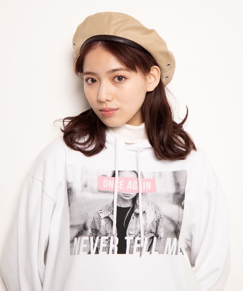 Dickies（ディッキーズ）の「WEGO/Dickies パイピングベレー帽（ハンチング/ベレー帽・レディース・ブラック/ベージュ・FREE）」の12枚目の写真