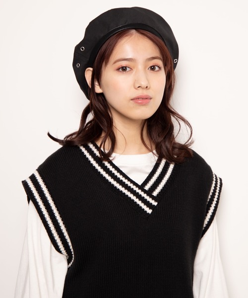 Dickies（ディッキーズ）の「WEGO/Dickies パイピングベレー帽（ハンチング/ベレー帽・レディース・ブラック/ベージュ・FREE）」の11枚目の写真