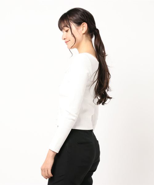 archives（アルシーヴ）の「RIB2WAYレースアッププルオーバー（Tシャツ/カットソー・レディース・ブルー/グリーン/オフホワイト/ブラック・MEDIUM）」の7枚目の写真