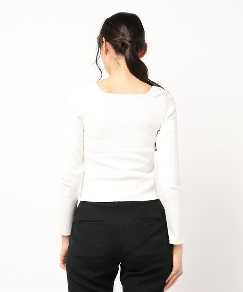 archives（アルシーヴ）の「RIB2WAYレースアッププルオーバー（Tシャツ/カットソー・レディース・ブルー/グリーン/オフホワイト/ブラック・MEDIUM）」の5枚目の写真