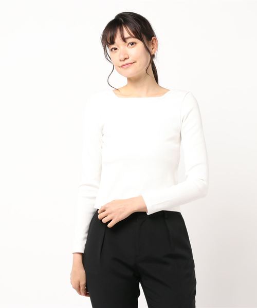 archives（アルシーヴ）の「RIB2WAYレースアッププルオーバー（Tシャツ/カットソー・レディース・ブルー/グリーン/オフホワイト/ブラック・MEDIUM）」の6枚目の写真