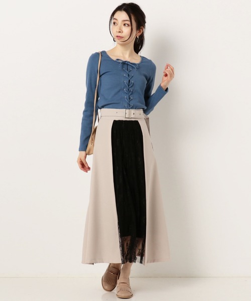 archives（アルシーヴ）の「RIB2WAYレースアッププルオーバー（Tシャツ/カットソー・レディース・ブルー/グリーン/オフホワイト/ブラック・MEDIUM）」の21枚目の写真