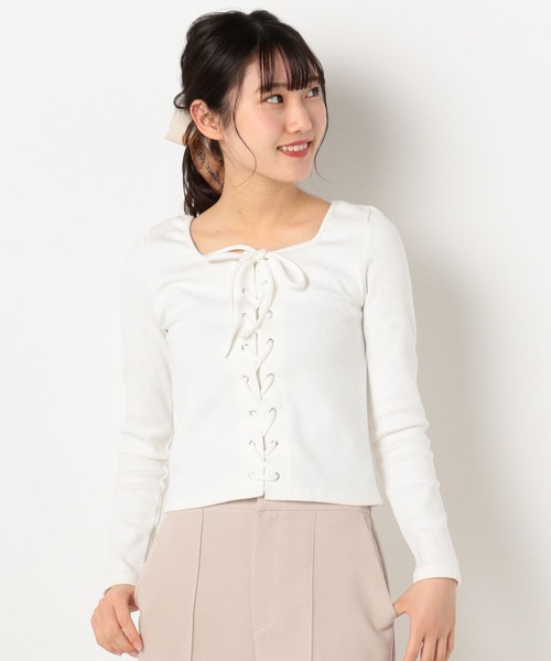 archives（アルシーヴ）の「RIB2WAYレースアッププルオーバー（Tシャツ/カットソー・レディース・ブルー/グリーン/オフホワイト/ブラック・MEDIUM）」の11枚目の写真