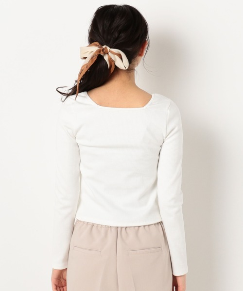 archives（アルシーヴ）の「RIB2WAYレースアッププルオーバー（Tシャツ/カットソー・レディース・ブルー/グリーン/オフホワイト/ブラック・MEDIUM）」の8枚目の写真