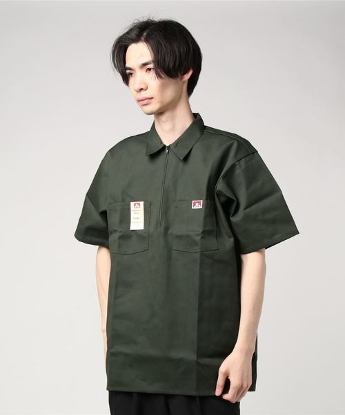 BEN DAVIS（ベンデイビス）の「【BEN DAVIS/ベンデイビス】（UN）SHORT SLEEVE SOLID 1/2 ZIP（シャツ/ブラウス・メンズ・レッド/ネイビー/マルーン/オリーブ/オレンジ/チャコール/ホワイト/ブラック/カーキ/ブラウン・MEDIUM/LARGE/X-LARGE）」の6枚目の写真