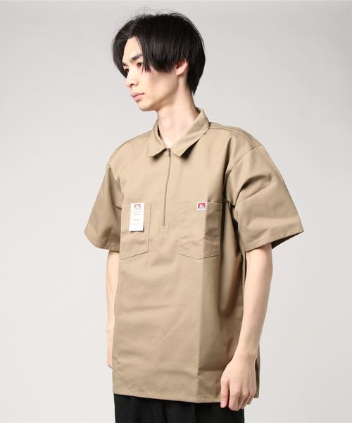 BEN DAVIS（ベンデイビス）の「【BEN DAVIS/ベンデイビス】（UN）SHORT SLEEVE SOLID 1/2 ZIP（シャツ/ブラウス・メンズ・レッド/ネイビー/マルーン/オリーブ/オレンジ/チャコール/ホワイト/ブラック/カーキ/ブラウン・MEDIUM/LARGE/X-LARGE）」の7枚目の写真