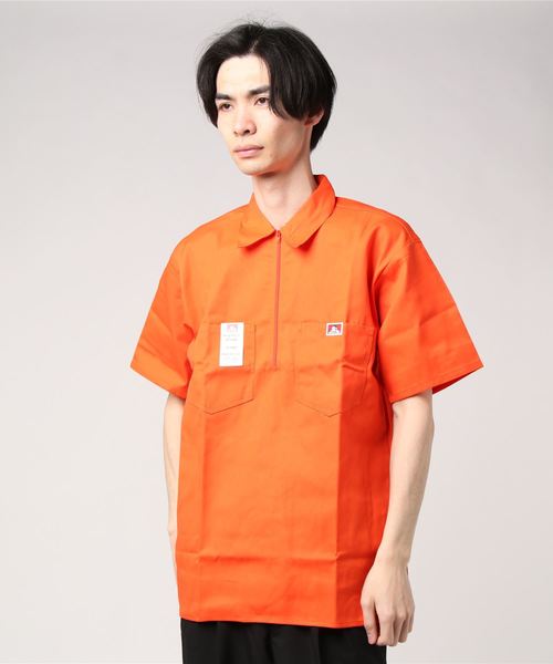 BEN DAVIS（ベンデイビス）の「【BEN DAVIS/ベンデイビス】（UN）SHORT SLEEVE SOLID 1/2 ZIP（シャツ/ブラウス・メンズ・レッド/ネイビー/マルーン/オリーブ/オレンジ/チャコール/ホワイト/ブラック/カーキ/ブラウン・MEDIUM/LARGE/X-LARGE）」の10枚目の写真
