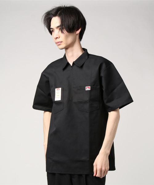 BEN DAVIS（ベンデイビス）の「【BEN DAVIS/ベンデイビス】（UN）SHORT SLEEVE SOLID 1/2 ZIP（シャツ/ブラウス・メンズ・レッド/ネイビー/マルーン/オリーブ/オレンジ/チャコール/ホワイト/ブラック/カーキ/ブラウン・MEDIUM/LARGE/X-LARGE）」の3枚目の写真