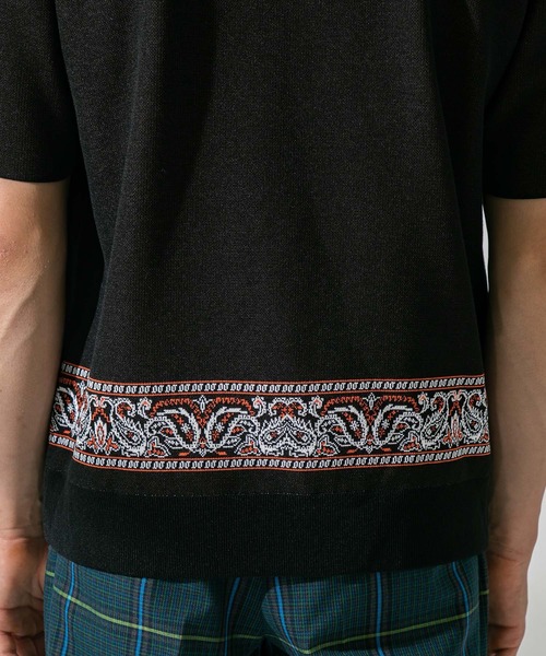 UNITED TOKYO(ユナイテッドトウキョウ)の「バンダナ柄S/Sサマーニット/ビックシルエット(ニット/セーター・メンズ・ブラック/ベージュ・1/2/3)」の11枚目の写真