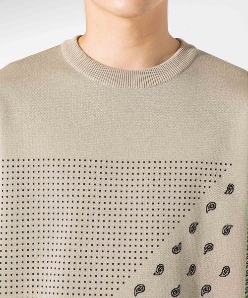 UNITED TOKYO(ユナイテッドトウキョウ)の「バンダナ柄S/Sサマーニット/ビックシルエット(ニット/セーター・メンズ・ブラック/ベージュ・1/2/3)」の14枚目の写真