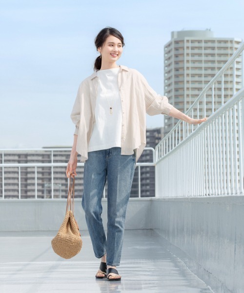 GLOBAL WORK（グローバルワーク）の「ペーパー巾着ショルダ/876389（ショルダーバッグ・レディース・オフホワイト/グレー/ベージュ・ONE SIZE）」の6枚目の写真