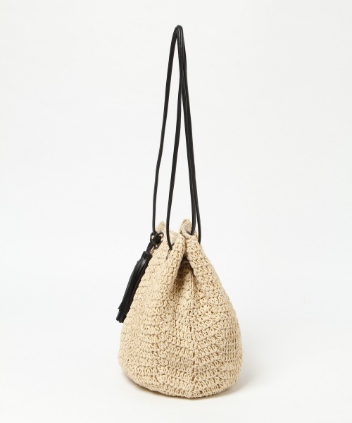 GLOBAL WORK（グローバルワーク）の「ペーパー巾着ショルダ/876389（ショルダーバッグ・レディース・オフホワイト/グレー/ベージュ・ONE SIZE）」の10枚目の写真