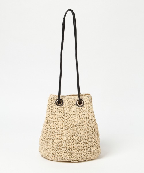 GLOBAL WORK（グローバルワーク）の「ペーパー巾着ショルダ/876389（ショルダーバッグ・レディース・オフホワイト/グレー/ベージュ・ONE SIZE）」の11枚目の写真