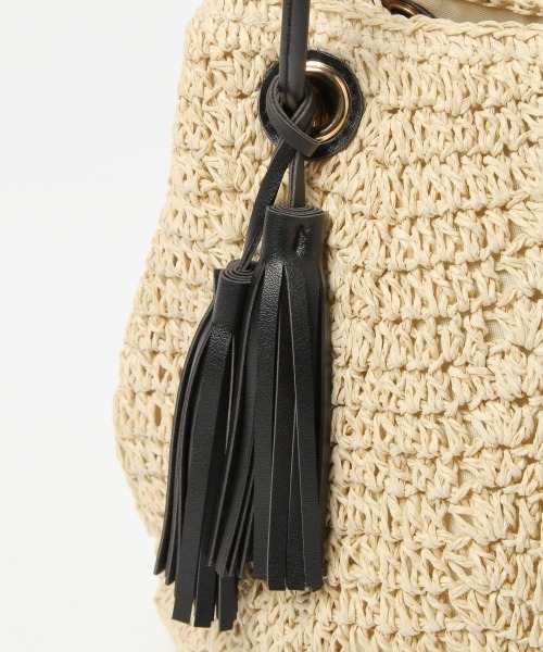 GLOBAL WORK（グローバルワーク）の「ペーパー巾着ショルダ/876389（ショルダーバッグ・レディース・オフホワイト/グレー/ベージュ・ONE SIZE）」の12枚目の写真