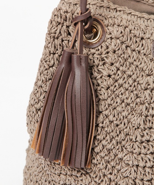 GLOBAL WORK（グローバルワーク）の「ペーパー巾着ショルダ/876389（ショルダーバッグ・レディース・オフホワイト/グレー/ベージュ・ONE SIZE）」の13枚目の写真