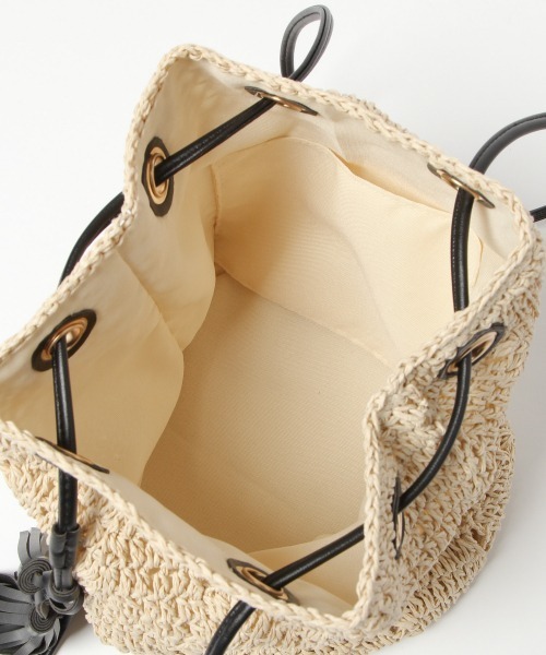 GLOBAL WORK（グローバルワーク）の「ペーパー巾着ショルダ/876389（ショルダーバッグ・レディース・オフホワイト/グレー/ベージュ・ONE SIZE）」の19枚目の写真