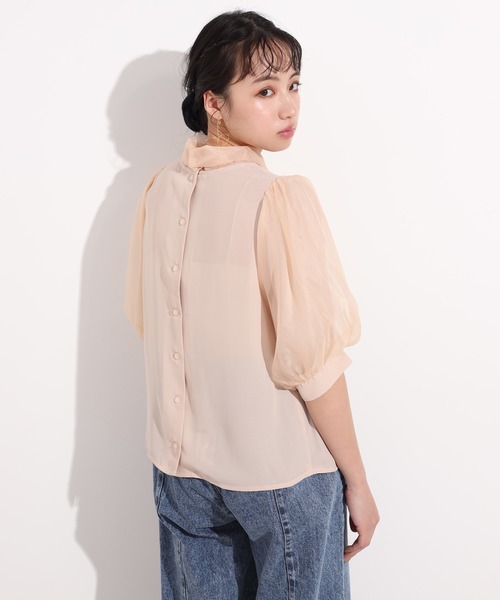 one after another NICE CLAUP（ワンアフターアナザーナイスクラップ）の「【WEB限定】オーガンボウタイブラウス（シャツ/ブラウス・レディース・ブラック/アイボリー/ピンクベージュ・FREE）」の12枚目の写真