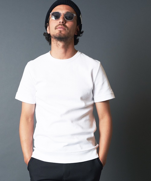 Magine(マージン)の「CTN RIVERSIBLE KNIT C/N S/S:コットンリバーシブルニットクルーネック(Tシャツ/カットソー・メンズ・ホワイト/チャコールグレー/ブラック/オリーブ・44/46/48)」の2枚目の写真