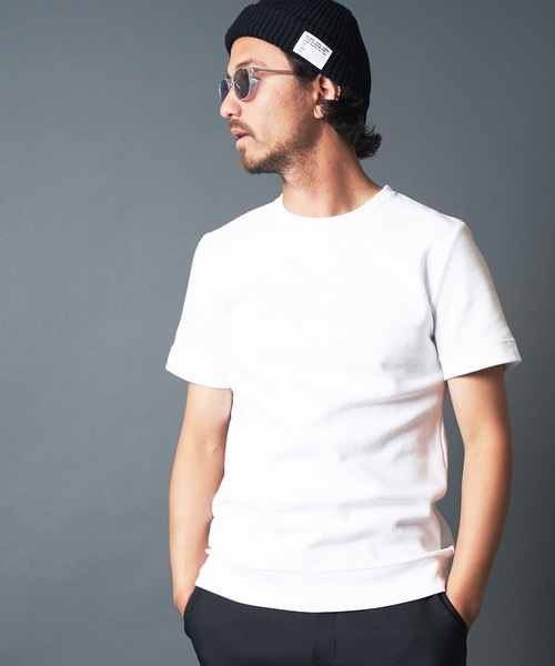 Magine(マージン)の「CTN RIVERSIBLE KNIT C/N S/S:コットンリバーシブルニットクルーネック(Tシャツ/カットソー・メンズ・ホワイト/チャコールグレー/ブラック/オリーブ・44/46/48)」の18枚目の写真