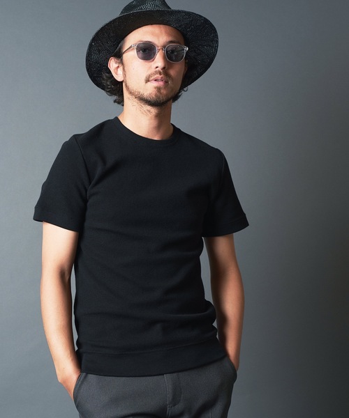 Magine(マージン)の「CTN RIVERSIBLE KNIT C/N S/S:コットンリバーシブルニットクルーネック(Tシャツ/カットソー・メンズ・ホワイト/チャコールグレー/ブラック/オリーブ・44/46/48)」の5枚目の写真