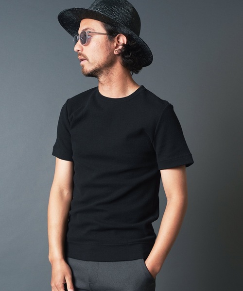 Magine(マージン)の「CTN RIVERSIBLE KNIT C/N S/S:コットンリバーシブルニットクルーネック(Tシャツ/カットソー・メンズ・ホワイト/チャコールグレー/ブラック/オリーブ・44/46/48)」の11枚目の写真
