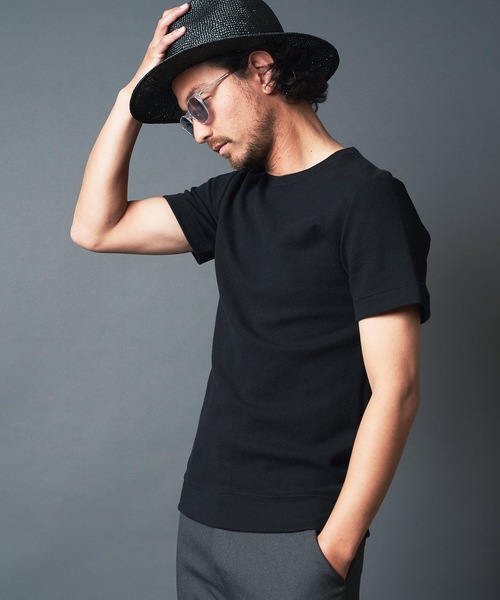 Magine(マージン)の「CTN RIVERSIBLE KNIT C/N S/S:コットンリバーシブルニットクルーネック(Tシャツ/カットソー・メンズ・ホワイト/チャコールグレー/ブラック/オリーブ・44/46/48)」の8枚目の写真