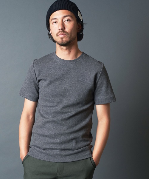 Magine(マージン)の「CTN RIVERSIBLE KNIT C/N S/S:コットンリバーシブルニットクルーネック(Tシャツ/カットソー・メンズ・ホワイト/チャコールグレー/ブラック/オリーブ・44/46/48)」の14枚目の写真