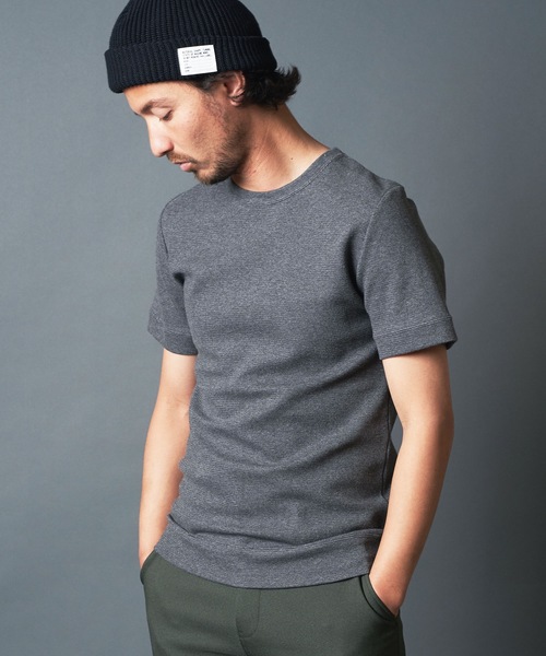 Magine(マージン)の「CTN RIVERSIBLE KNIT C/N S/S:コットンリバーシブルニットクルーネック(Tシャツ/カットソー・メンズ・ホワイト/チャコールグレー/ブラック/オリーブ・44/46/48)」の16枚目の写真