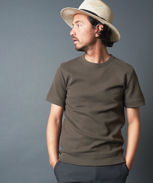 Magine(マージン)の「CTN RIVERSIBLE KNIT C/N S/S:コットンリバーシブルニットクルーネック(Tシャツ/カットソー・メンズ・ホワイト/チャコールグレー/ブラック/オリーブ・44/46/48)」の22枚目の写真