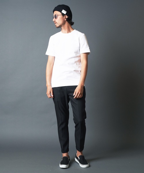 Magine(マージン)の「CTN RIVERSIBLE KNIT C/N S/S:コットンリバーシブルニットクルーネック(Tシャツ/カットソー・メンズ・ホワイト/チャコールグレー/ブラック/オリーブ・44/46/48)」の19枚目の写真