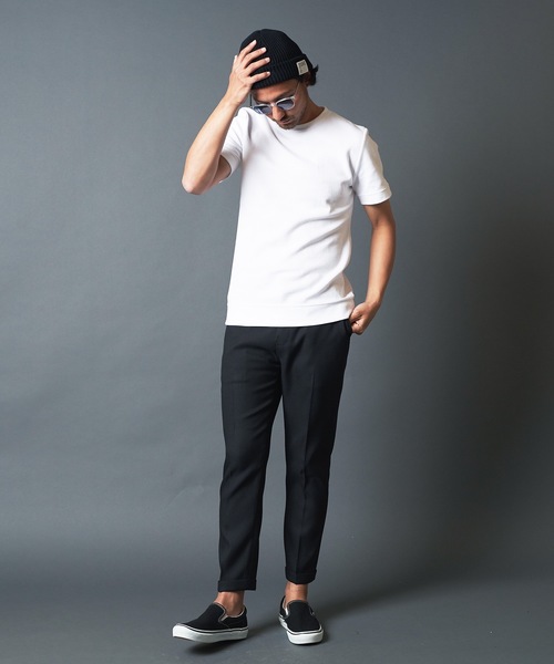 Magine(マージン)の「CTN RIVERSIBLE KNIT C/N S/S:コットンリバーシブルニットクルーネック(Tシャツ/カットソー・メンズ・ホワイト/チャコールグレー/ブラック/オリーブ・44/46/48)」の6枚目の写真