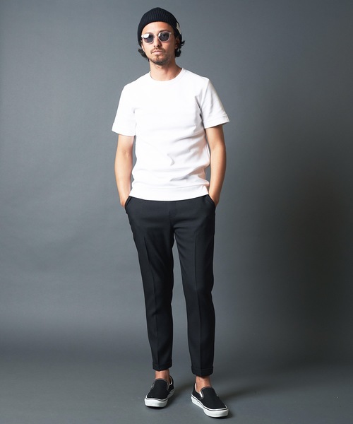 Magine(マージン)の「CTN RIVERSIBLE KNIT C/N S/S:コットンリバーシブルニットクルーネック(Tシャツ/カットソー・メンズ・ホワイト/チャコールグレー/ブラック/オリーブ・44/46/48)」の12枚目の写真