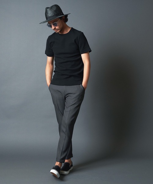 Magine(マージン)の「CTN RIVERSIBLE KNIT C/N S/S:コットンリバーシブルニットクルーネック(Tシャツ/カットソー・メンズ・ホワイト/チャコールグレー/ブラック/オリーブ・44/46/48)」の9枚目の写真