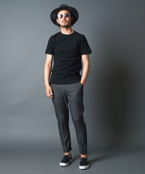 Magine(マージン)の「CTN RIVERSIBLE KNIT C/N S/S:コットンリバーシブルニットクルーネック(Tシャツ/カットソー・メンズ・ホワイト/チャコールグレー/ブラック/オリーブ・44/46/48)」の15枚目の写真