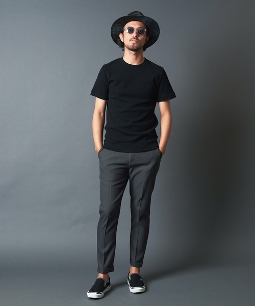 Magine(マージン)の「CTN RIVERSIBLE KNIT C/N S/S:コットンリバーシブルニットクルーネック(Tシャツ/カットソー・メンズ・ホワイト/チャコールグレー/ブラック/オリーブ・44/46/48)」の17枚目の写真